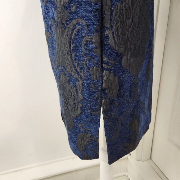 Lucky Brand Blazer Womens S Blue Floral Embroidered Goth Witch Vampire Regal VTG - Picture 5 of 16